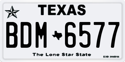 TX license plate BDM6577