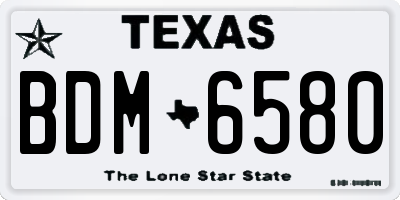 TX license plate BDM6580