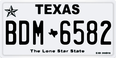 TX license plate BDM6582