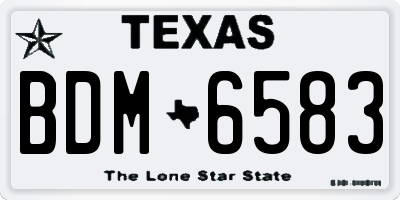 TX license plate BDM6583
