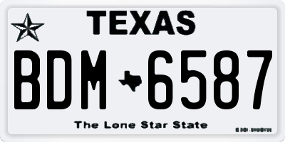 TX license plate BDM6587
