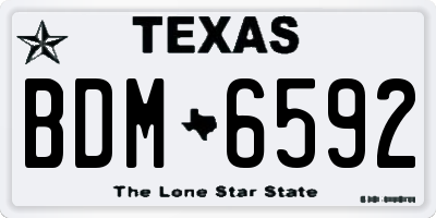 TX license plate BDM6592