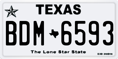 TX license plate BDM6593