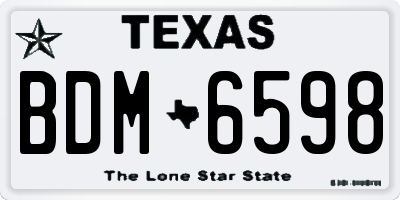 TX license plate BDM6598