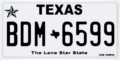 TX license plate BDM6599