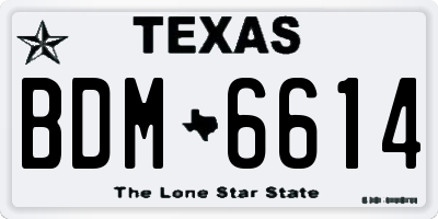 TX license plate BDM6614