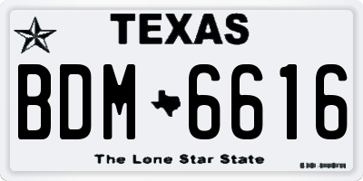 TX license plate BDM6616