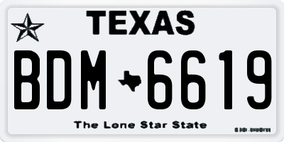TX license plate BDM6619