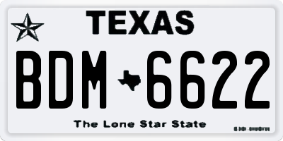 TX license plate BDM6622