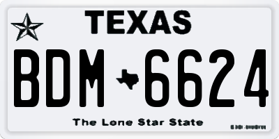 TX license plate BDM6624