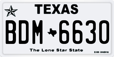 TX license plate BDM6630