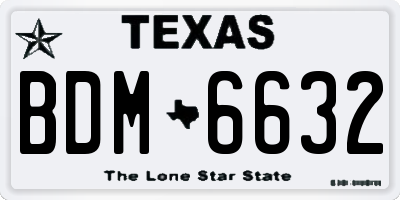TX license plate BDM6632