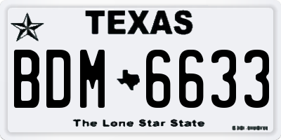 TX license plate BDM6633