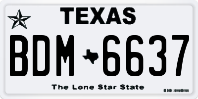 TX license plate BDM6637