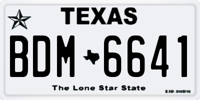 TX license plate BDM6641
