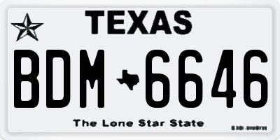 TX license plate BDM6646