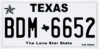 TX license plate BDM6652