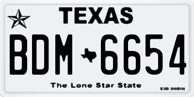 TX license plate BDM6654