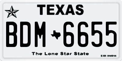 TX license plate BDM6655