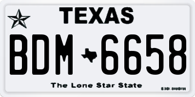 TX license plate BDM6658