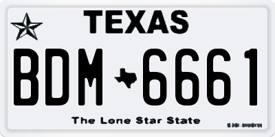 TX license plate BDM6661