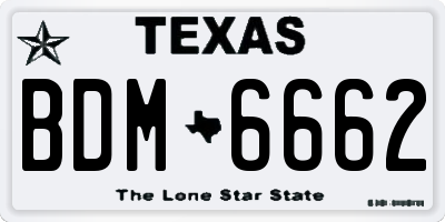 TX license plate BDM6662