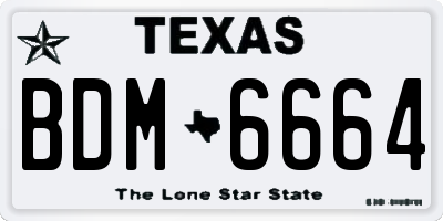 TX license plate BDM6664
