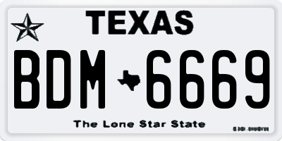 TX license plate BDM6669