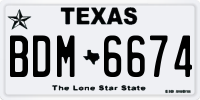 TX license plate BDM6674
