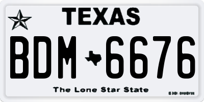 TX license plate BDM6676