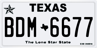 TX license plate BDM6677