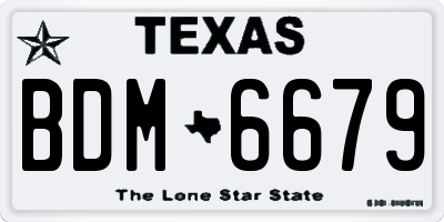 TX license plate BDM6679