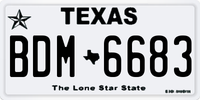 TX license plate BDM6683