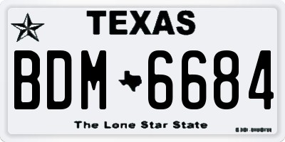 TX license plate BDM6684