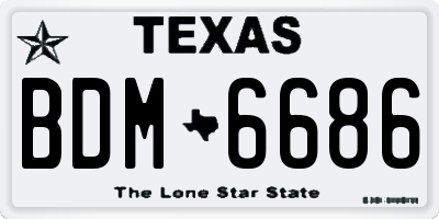 TX license plate BDM6686