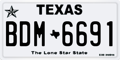 TX license plate BDM6691