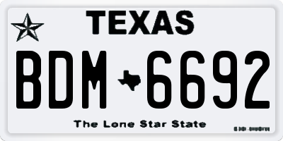 TX license plate BDM6692