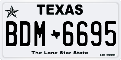 TX license plate BDM6695