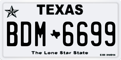 TX license plate BDM6699