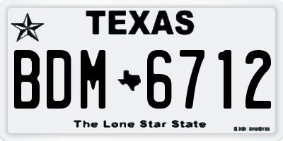 TX license plate BDM6712