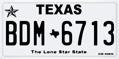 TX license plate BDM6713