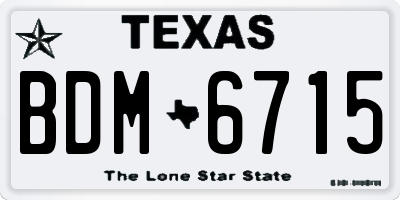 TX license plate BDM6715