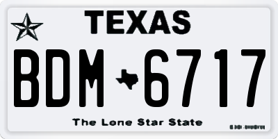 TX license plate BDM6717