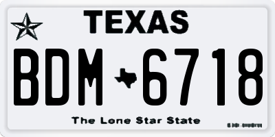 TX license plate BDM6718