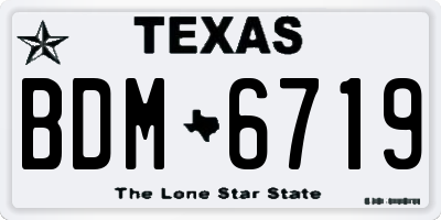 TX license plate BDM6719