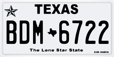 TX license plate BDM6722