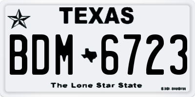 TX license plate BDM6723