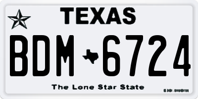 TX license plate BDM6724