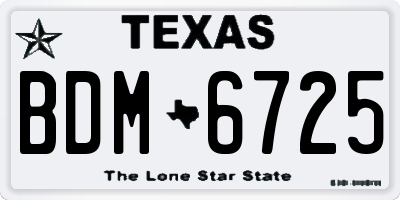 TX license plate BDM6725