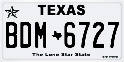 TX license plate BDM6727